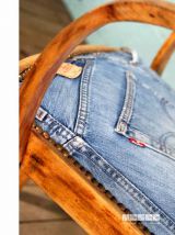 CHAISE BRIDGE "RAFAELA" assise et dossier restaurés jean's Levis 501