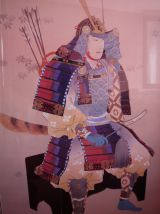Tableau samourai japonais cadre décoration maison