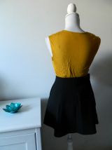 Jupe patineuse noire à boutons