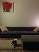 Canapé d'angle modulable - Tissu gris - Comme neuf