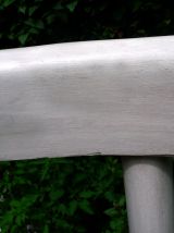 Chaise Bistrot vintage bois patiné, assise bois naturel vernis 