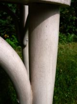 Chaise Bistrot vintage bois patiné, assise bois naturel vernis 