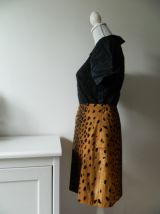 Jupe crayon 100% Laine motif animalier Léopard