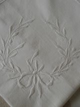 Taie d'oreiller ancienne métis brodée main