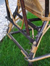 Chaise longue en rotin vintage