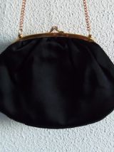 Pochette de soirée noire, vintage, années 60