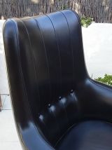 Pur fauteuil vintage années 50/60 SKAÏ noire