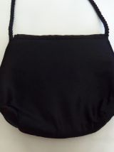 Pochette de soirée noire à porter en bandoulière ou à l'épaule, vintage