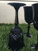 Verres a vin cristal d'arques noir style baroque