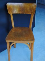 3 Chaises de bistrot Emile Baumann vintage années 50