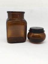 Flacons de verre 70s brun ambré