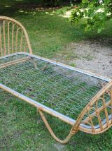 Lit en rotin vintage