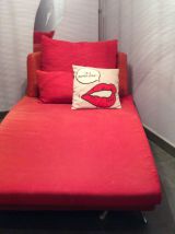 Canapé 3 pieces rouge et orange