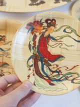 vaisselles bambou gravure chinoises
