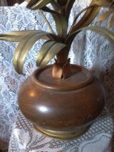 lampe boule feuilles vinage