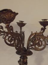 candelabres 5 branches versailles en laiton doré