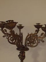 candelabres 5 branches versailles en laiton doré