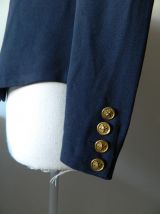 Veste costard loose vintage à épaulettes bleue marine 80's
