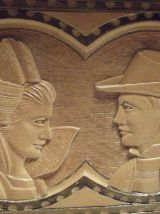 plateau vintage sculpté