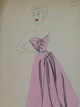 Croquis Mode 1950 / Robes du soir