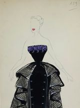 Croquis Mode 1950 / Robes du soir