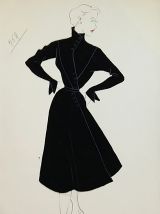 Croquis Mode 1950 Manteaux