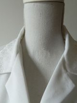 Chemisier blanc fluide sans manche broderies vintage