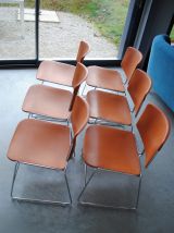 Suite 6 chaises signées Max-Stacker édition Steelcase des années 70