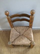 Paire de chaises basses paillées