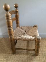 Paire de chaises basses paillées