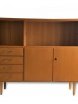 Enfilade/bahut en bois, pieds fuseaux, style scandinave