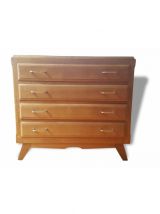 Belle commode en chêne pieds compas années 50