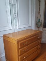 Belle commode en chêne pieds compas années 50