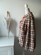 Cape motif tartan brandebourg vintage 60's