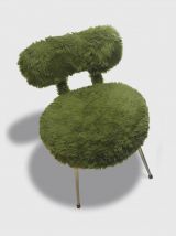 Chaise moumoute verte 70s