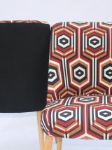 Paire de fauteuils vintage année 60 imprimée seventies.