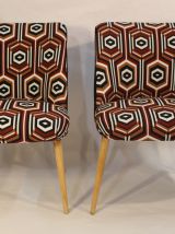 Paire de fauteuils vintage année 60 imprimée seventies.