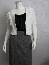 Jupe droite "Gérard Darel" laine tweed chiné T 38