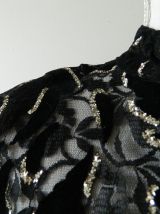 Blouse esprit baroque dentelle, velours et strass vintage 80's