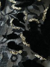 Blouse esprit baroque dentelle, velours et strass vintage 80's