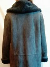 Manteau Shearling (cuir) gris bleuté taille L 