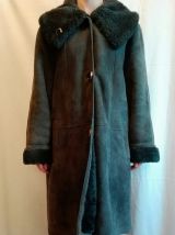 Manteau Shearling (cuir) gris bleuté taille L 