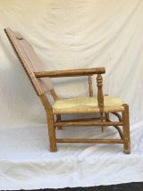 Grand fauteuil paillé style provençal 