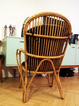 Grand Fauteuil en rotin vintage