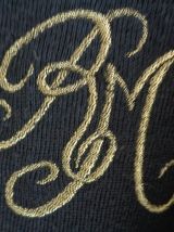 Long Gilet Authentique Marin Breton Vintage boutons marins et blason T38