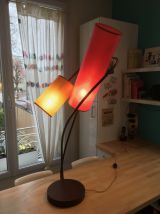 Superbe Lampe double fer forgé forme végétale inspiration art-déco art-nouveau