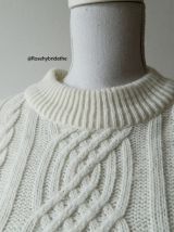 Pull irlandais oversize en maille torsadée vintage
