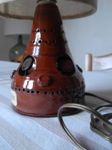 Lampe Vintage Poterie Abat-jour tissé