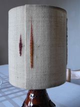 Lampe Vintage Poterie Abat-jour tissé