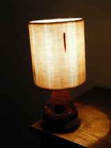 Lampe Vintage Poterie Abat-jour tissé